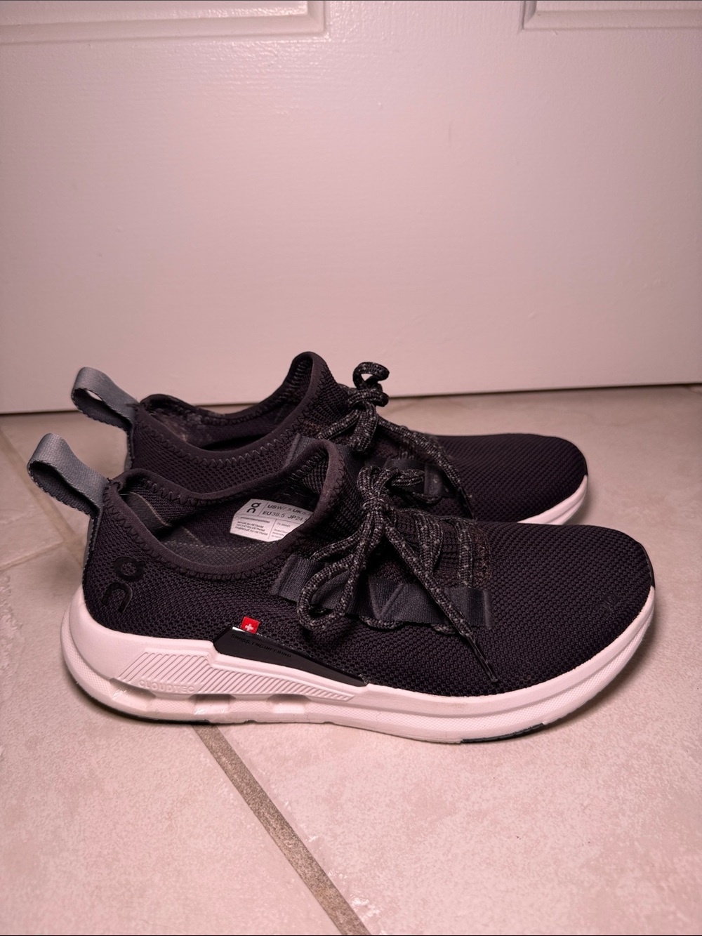 On Running Black Knit Slip-On Sneakers with White Midsole
